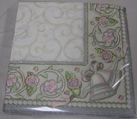 Bells & Bows Wedding Design Beverage Napkins 72ct.