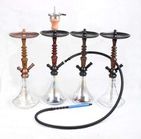 VM Hookah Kit, 24" Premium Hookah, Shisha, Nargile, Wooden Stem with New Click Technology