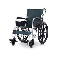 Oceanindw Self Propelled Wheelchair - Portable Folding Lightweight Mobility Device with Attendant Hand Brakes and seat Belt, for Elderly and Handicapped, 17.7" Wide seat