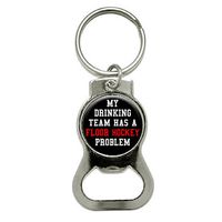 Graphics and More My Drinking Team Has A Floor Hockey Problem Bottle Cap Opener Keychain (KB0145)