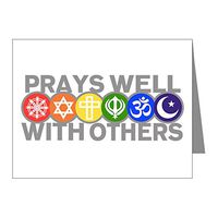 Note Card Prays Well With Others Peace Symbol