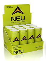 NEU Extra Strength Nootropic Energy Shots, Energy Drink: Brain Booster Focus Supplement, Coffee Alternative Nutritional Drink + Keto Energy Pre Workout with Zero Sugar, Tropical Punch 2oz (12 Shots)