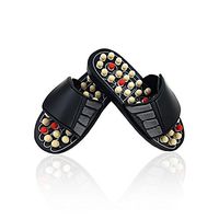 Naturecare Rotating Accupressure Foot Slippers S M L Massage Slipper Shoes Black (Small)