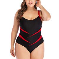 Women One Piece Slim Swimsuits Plus Size Swimwear Cover up Swimdress Tummy Control Bathing Suits(Red, S)