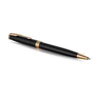 PARKER Sonnet Ballpoint Pen, Black Lacquer with Gold Trim, Medium Point Black Ink