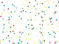 Pack Of 100, Primary Dots Cello Bags 1.2 Mil 6 X 3.25 X 13.5" Capacity 8 Cups Made In USA For Birthdays
