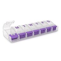 Ezy Dose Push Button Weekly (7-Day) Pill Organizer and Planner (Medium)│Arthritis Friendly (Pack of 6)