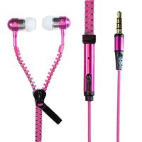 I-kool Cold Weather Winter Wear Zippered in-Ear Headphones with Mic (Shiny Pink)