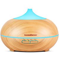 InnoGear 300ml Aromatherapy Essential Oil Diffuser Wood Grain Aroma Diffusers Cool Mist Humidmifier with Timer Adjustable Mist 7 Color Changing Night Lights Waterless Auto Shut-off