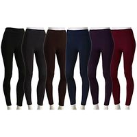 Fashionable Legs 6-Pack Fleece Leggings (Assorted Colors) M/L