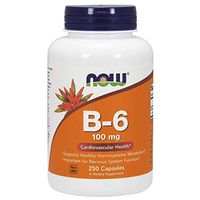 NOW Vitamin B-6 100mg,250 Capsules  (Pack of 2)