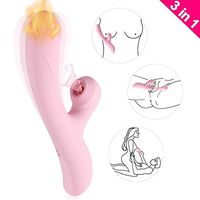 JIEBUSI Simulated Oral Sucking Toys 7 Frequency Vibration & 3 Suction Soft Touch Internal Clot Sucking Toy for Women (Pink)