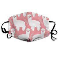Winter Nose Warmer, Comfortable Two Layer Lovely Alpacas Pink Anti Dust Face Mask Cover Mouth for Adults and Teens