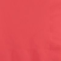 Club Pack of 500 Coral Premium 3-Ply Disposable Beverage Napkins