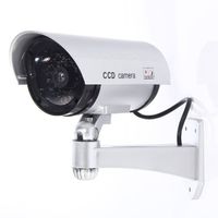 Masione OUTDOOR FAKE/DUMMY SECURITY CAMERA w/Blinking Light (Silver) CCTV SURVEILLANCE