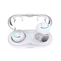 Wireless Twins Stereo Earbuds V4.2+EDR, HBQ-Q18 Headset for Sport and Exercises Noise Cancellation Sweatproof Hand Free Calls in-Ear Portable Charging Case (White)