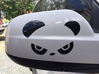 PANDA EVIL FACE WING MIRROR X 2 LEFT AND RIGHT CAR DECAL STICKER, Black, 16 In, Die Cut Vinyl Decal, For Windows, Cars, Trucks, Toolbox, Laptops, Macbook-virtually Any Hard Smooth Surface