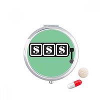 Winning Slot Machine Illustration Pattern Travel Pocket Pill case Medicine Drug Storage Box Dispenser Mirror Gift