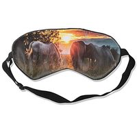 100% Silk Sleep Mask Eye Mask Horses Sunset Soft Eyeshade Blindfold with Adjustable Strap for Sleeping Travel Work Naps Blocks Light