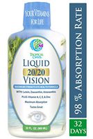 Liquid 20/20 Vision - Eye Vitamin Formula w/20mg Lutein, 4mg Zeaxanthin, 4mg Astaxanthin for Vision Support –Max Absorption- Great Taste & No Pills to Swallow– 32 Serv, 32oz