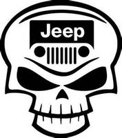 Chase Grace Studio Skull Jeep 4 X 4 Off Road Vinyl Decal Sticker|White|Cars Trucks SUV Laptops Tool Box Wall Art|5.5" X 5"|CGS203
