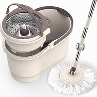 PLHMS Spin Mop, Floor Cleaning Supplies, Stainless Steel Spinning Mop and Bucket with Wringer Home Cleaning Kit for Hardwood Floors and Tiles,Separable Bucket