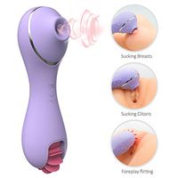 Handheld 3 in 1 Powerful Multiple Sucking Toys with Heating Function, Waterproof Silicone Wand Massager with 4 Speeds Rolling Modes, Medical Silicone, USB Rechargeable,Tshirt