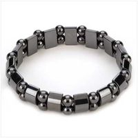 Set Of 4 Hematite Black Pearl Bracelet Hematite Metal Magnetic Therapy Bracelets for Arthritis Pain Releif and Sports Related