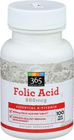 365 Everyday Value, Folic Acid 800mcg, 100 ct