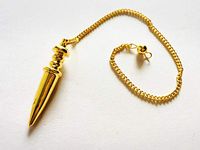 Enchanted Pointed Double Plate Brass Metal Dowsing Pendulum Yoga Balancing Pendent Necklace Healing Metal Chain Divination Reiki Meditation