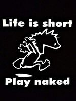Chase Grace Studio Life's Short Play Naked Vinyl Decal Sticker|White|Cars Trucks SUVs Vans Laptops Walls Glass Metal|5" X 5"|CGS965