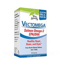 Terry Naturally Vectomega - 214 mg Omega-3, 60 Capsules - Fatty Acid & Phospholipid Peptide Complex from Salmon, Supports Heart & Brain Health - Non-GMO, Gluten-Free - 60 Servings