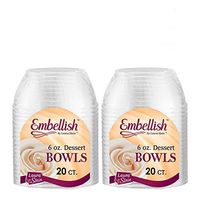 Embellish Hard Plastic 6 Ounce Clear Bowls 20 Count Pack Of 2