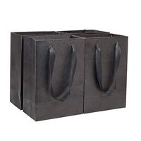 PH PandaHall 10pcs Small Kraft Paper Bags Black Gift Bags, Kraft Bags, Shopping Bags with Handles, Paper Shopping Bags, Craft Bags, Merchandise Bags, Wedding Party Bag(5x2.7x7.5 inches)