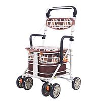 Walkers for Seniors with Seat 4 Wheels Walking Rollator, Folding Mobility Walking Aid, Height Adjustable Seat Elderly Walker, Aluminum Rolling Walkers