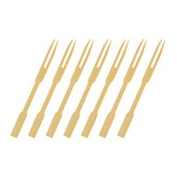 Sikye Mini Fruit Stick Disposable Bamboo Catering Forks - Perfect for Cocktail Party,BBQ,KTV Rooms,Pack of 80
