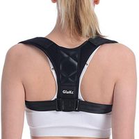 GlaKc Posture Corrector for Women & Men, Adjustable Upper Back Support and Clavicle Brace, Neck Back Shoulder Pain Relief - Black.
