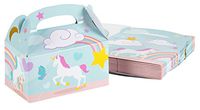 Treat Boxes - 24-Pack Paper Party Favor Boxes, Unicorn Design Goodie Boxes for Birthdays and Events, 2 Dozen Party Gable Boxes, 6 x 3.3 x 3.6 Inches