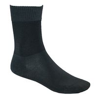 4 Pairs Pack Mens Diabetic Bamboo Comfortable Loose Circulatory Mid-Calf Casual Crew Socks, Black, Medium