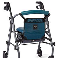 Medline Front Bag for Rollator Walkers, Adjustable Accessory Tote Easily Attaches to Most Walkers and Rollators, Teal