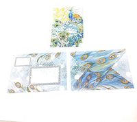 Punch Studio Brooch Peacock 10 Note Cards Gold Foil 66822