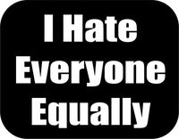 I Hate Everyone Equally - 3x2.25 inch Laptop Phone Sticker
