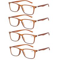 Reading Glasses with Strong Spring Hinge Eyeglasses Frames for men and women readers (4 Brown, 0.5)