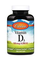 Carlson - Vitamin D3, 4000 IU (100 mcg), Bone & Immune Health, Cholecalciferol Supplement, Gluten Free Vitamin D Capsules, 360 Softgels