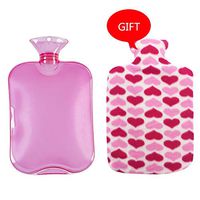 Classic PVC Hot Cold Water Bottle Bag with Cover Winter Back Neck Hand Warmer Bag Hot Water Relaxing Heat Cold Heating Bag Small Medium Large 3 Sizes (Color : Pink, Size : 2000ml)