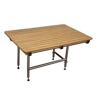 Teak ADA Wall Mounted Folding Shower Bench/Seat with Fold Down Legs (48"x24")