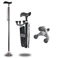 WW Old People Crutches Aluminum Alloy Scalable Folding Medical Insurance Crutch