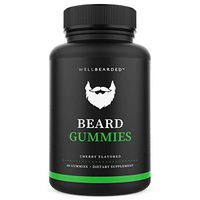 WELL BEARDED Beard Gummies - Natural Hair Growth Vitamins for Men - Scientifically Formulated for Fuller, Longer, Thicker Beards & Mustache - 5000mcg Biotin - Beard Gummy Supplement - Mens Beard Care