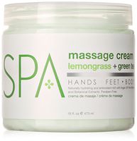 BCL Spa Lemongrass and Green Tea Massage Cream, 16 Ounce