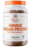 Genius Vegan Protein Powder – Plant Based Lean Muscle Building Shake | Best Pea + Pumpkin Protein Sources – Ideal Lean Body Shake for Men & Women – All in One Nutritional Sport Drink (Dairy Free)